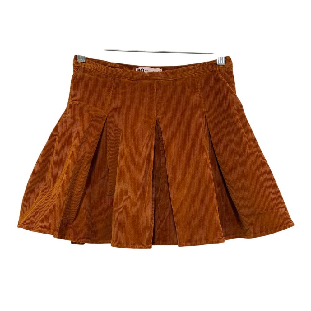 Corduroy Pleated Micro Mini Skirt Stretch Size 1 School Blokette Tenniscore Y2k